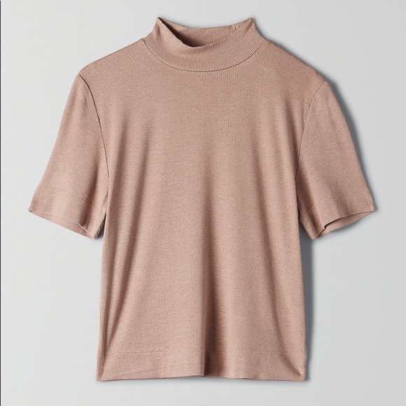 Aritzia Tops - Babaton Ribbed Mock Neck Short Sleeve